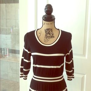 Black and White Maternity Sweater Dress